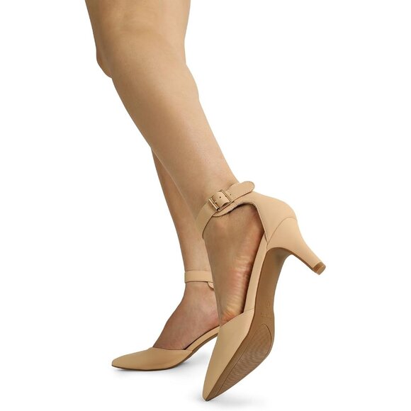 Dream Pairs Women's Nude Nubuck Faux Suede pointed Toe Kitten Heels Pumps Shoes - Picture 6 of 7